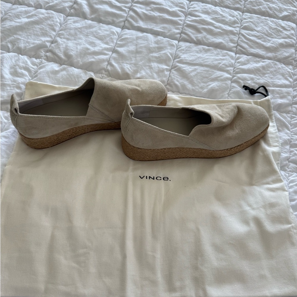 Vince Cream Suede Slip-On Footwear